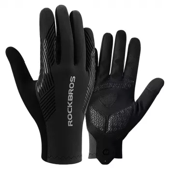 ROCKBROS Full-Finger Cycling Gloves Spring/Summer/Autumn, Size L - Black