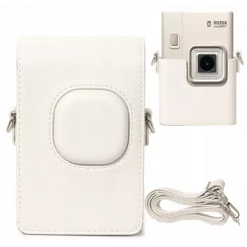 LOVEINSTANT Grey PU Leather Protective Case for Fujifilm Instax Mini LiPlay+ Hybrid Instant Camera with Shoulder Strap