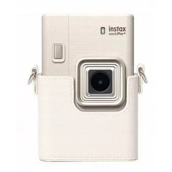 LOVEINSTANT Grey PU Leather Protective Case for Fujifilm Instax Mini LiPlay+ Hybrid Instant Camera with Shoulder Strap