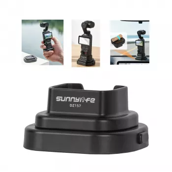 SUNNYLIFE Desktop Tripod Stand for DJI Osmo Pocket 3 / 4 - Black Foldable Mini Tripod with Anti-Slip Base, 1/4 inch Screw Hole, Compact Tabletop Mount