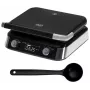 Adler AD 3084 Waffle Maker with LED Display, 5 Programs, 7 Browning Settings, 1600 W (max 2400 W), Non-Stick Plates, Black/Silver