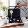 Adler AD 3084 Waffle Maker with LED Display, 5 Programs, 7 Browning Settings, 1600 W (max 2400 W), Non-Stick Plates, Black/Silver