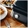 Adler AD 3084 Waffle Maker with LED Display, 5 Programs, 7 Browning Settings, 1600 W (max 2400 W), Non-Stick Plates, Black/Silver