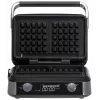 Adler AD 3084 Waffle Maker with LED Display, 5 Programs, 7 Browning Settings, 1600 W (max 2400 W), Non-Stick Plates, Black/Silver