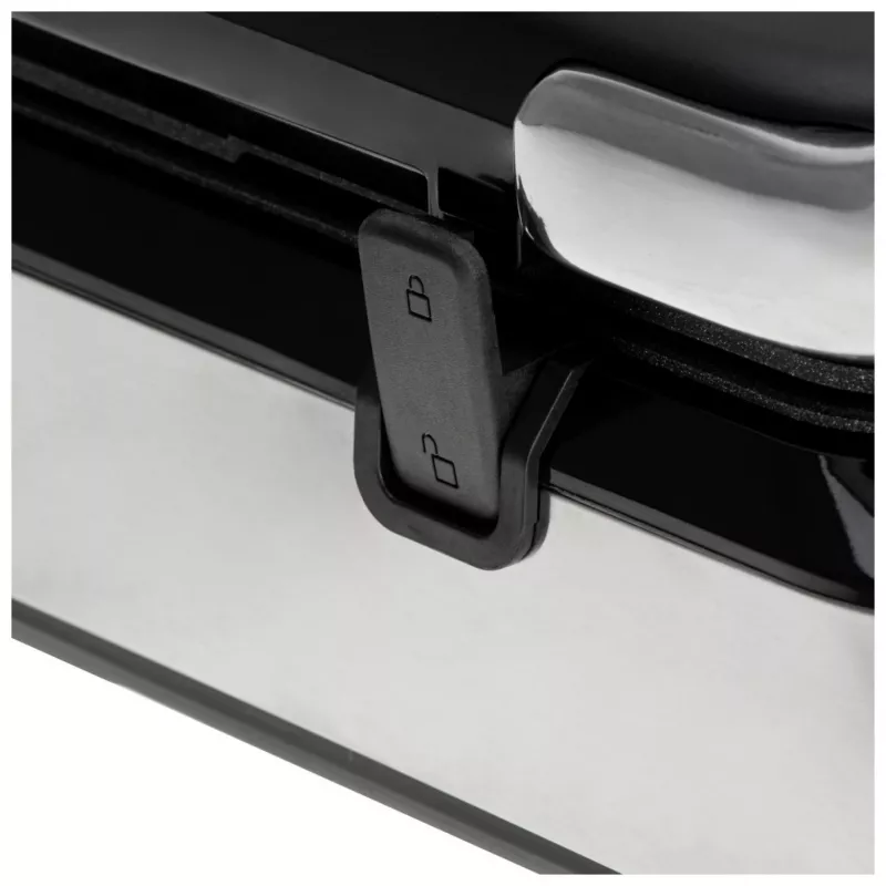 Adler AD 3084 Waffle Maker with LED Display, 5 Programs, 7 Browning Settings, 1600 W (max 2400 W), Non-Stick Plates, Black/Silver