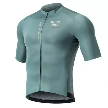 ROCKBROS Men's Road to Sky Short Sleeve Cycling Jersey - Grey-Blue, Size S