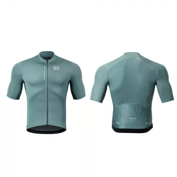 ROCKBROS Men's Road to Sky Short Sleeve Cycling Jersey - Grey-Blue, Size S