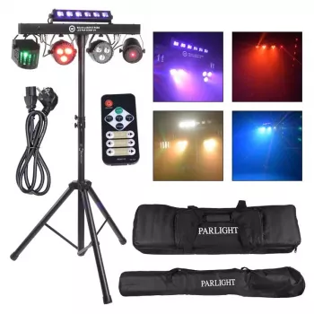LIGHT4ME BEAM LASER STROBE LED PAR DERBY UV I - 4-in-1 Multi-Effect Stage Light with Red/Green Laser, UV, and DMX Control