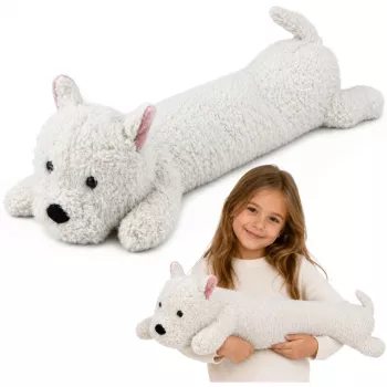 LEAN TOYS West Highland Plush Dog Cuddly Toy White 60 cm