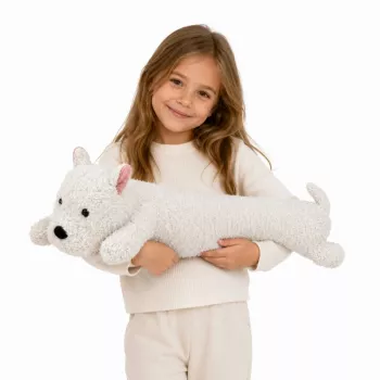 LEAN TOYS West Highland Plush Dog Cuddly Toy White 60 cm
