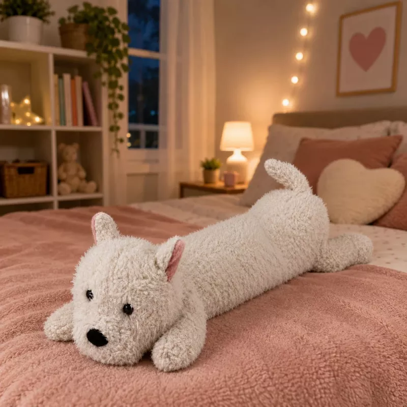 LEAN TOYS West Highland Plush Dog Cuddly Toy White 60 cm