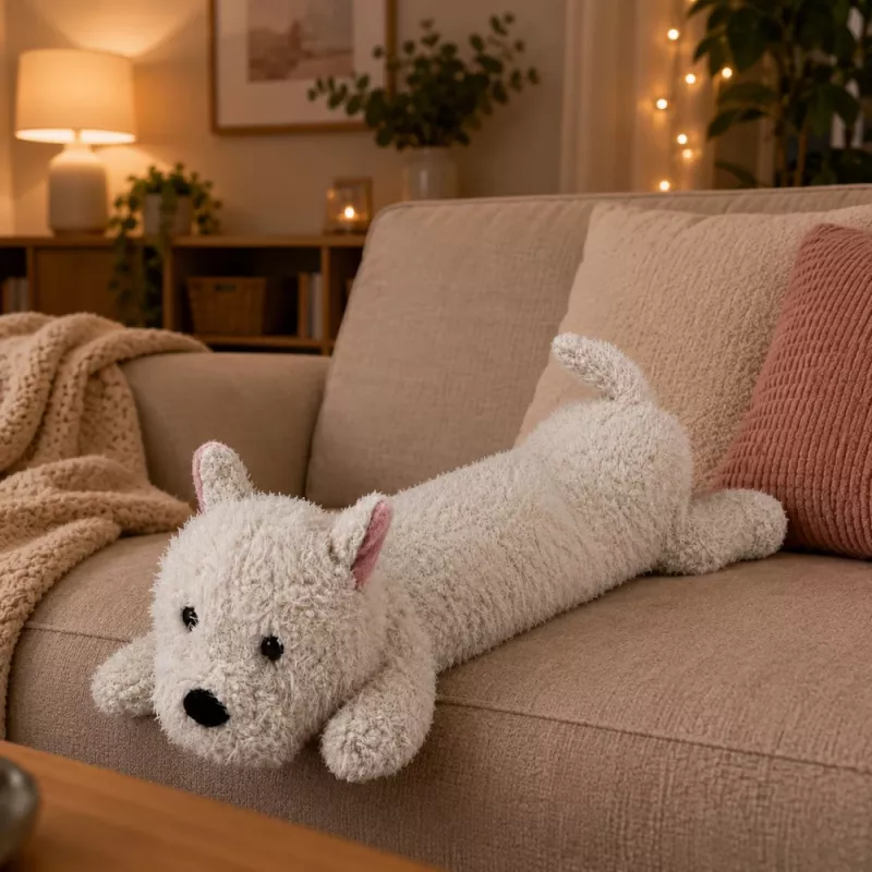 LEAN TOYS West Highland Plush Dog Cuddly Toy White 60 cm