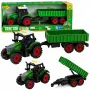 LEAN TOYS Farm Tractor with Agricultural Trailer Friction Drive Lights Sound 35cm