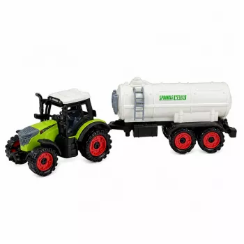 LEAN TOYS Farm Tractor with Tanker Friction Drive Agricultural Machine 34cm