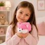 LEAN TOYS Plush Fox Plush Toy, Pink Soft Fur, 16 cm