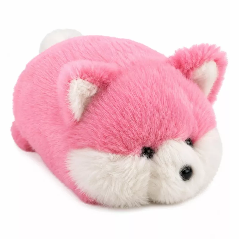 LEAN TOYS Plush Fox Plush Toy, Pink Soft Fur, 16 cm