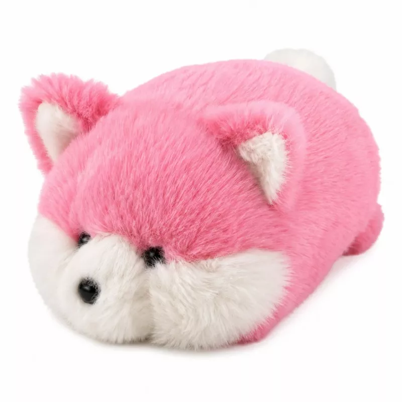 LEAN TOYS Plush Fox Plush Toy, Pink Soft Fur, 16 cm