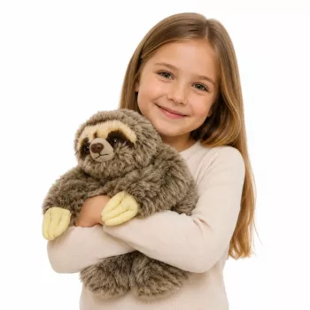 LEAN TOYS Realistic Sloth Plush Toy with Velcro Paws 34 cm