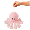 LEAN TOYS Plush Octopus with Suction Cup, Pink, 16 cm