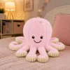 LEAN TOYS Plush Octopus with Suction Cup, Pink, 16 cm