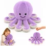 LEAN TOYS Plush Octopus Cuddly Toy with Elastic Tentacles Purple 50 cm