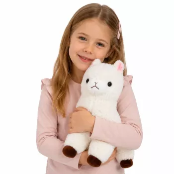 LEAN TOYS Plush Alpaca Llama Soft Fur White 38 cm