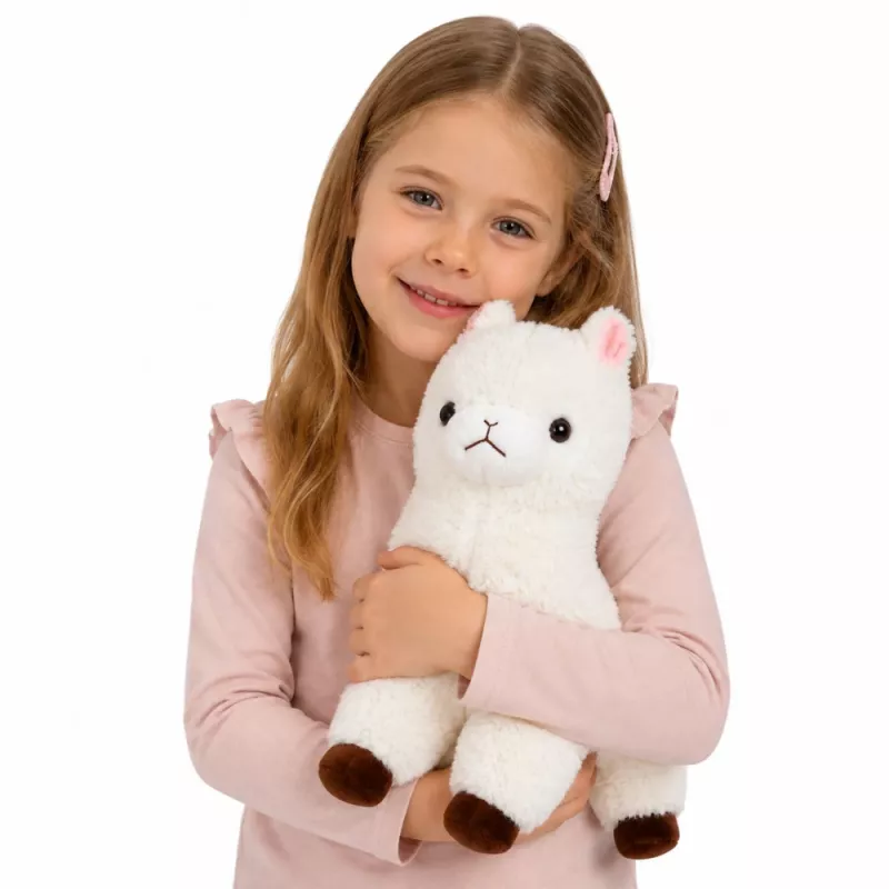 LEAN TOYS Plush Alpaca Llama Soft Fur White 38 cm