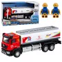 LEAN TOYS Tank Truck Metal Drive Lights Sounds Red and White 1:40