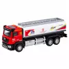 LEAN TOYS Tank Truck Metal Drive Lights Sounds Red and White 1:40