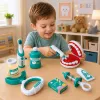 LEAN TOYS Little Dentist Set Vibrating Toothbrush Blue 15 pcs.