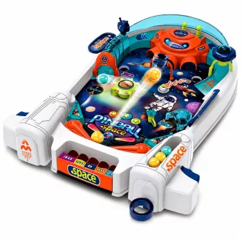 LEAN TOYS Arcade Game Space Pinball Space Flipper Rocket Obstacles 8 Balls