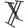 V-TONE DELUXE K1 Double-Braced X Keyboard Stand, Black, 45 kg Capacity