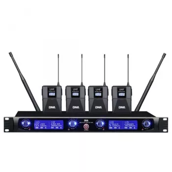 DNA Professional DNA WM4 Wireless Microphone System with 4 Handheld Transmitters UHF Quad Channel Set