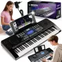 V-TONE MK800 Portable Educational Electronic Keyboard, 61 Touch-Sensitive Keys, 300 Tones, 300 Rhythms, 40 Demo Songs, LCD Display, USB MIDI, Headphone Out, Mic In, Sustain Pedal Input, 2x5W Speakers, Black