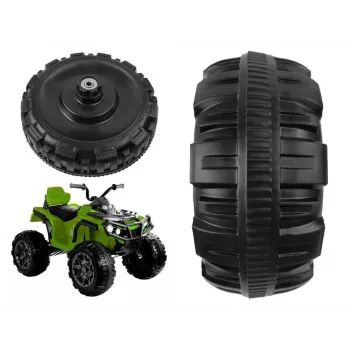 LEAN CARS Rear Wheel for Electric Ride-On Quad BDM0909 BDM906 - Black, 280mm, Hexagonal 12mm Bore
