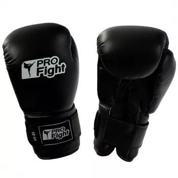 Profight Leather Dragon Boxing Gloves Black 12 oz