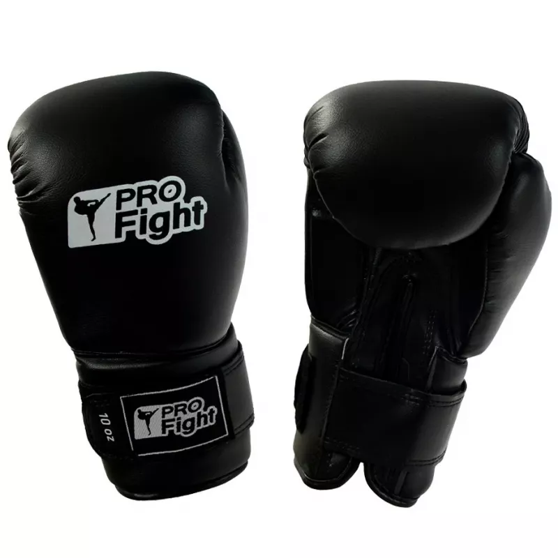 Profight Leather Dragon Boxing Gloves Black 12 oz