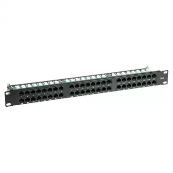 DELTA ENERGY SYSTEMS PP-48/RJ/6C 48-Port Cat6 UTP Patch Panel, 1U 19-Inch Rackmount, Black