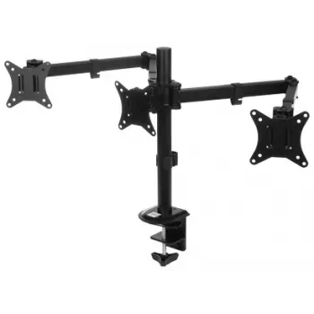BRATECK LDT66-C034 Single Monitor Desk Mount Gas Spring Arm for 17-32 inch Screens, 9kg, VESA 75/100, Clamp & Grommet, Black