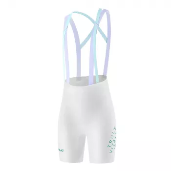 ROCKBROS Women's Cycling Bib Shorts YDDK017-1 with 3D Chamois Pad, White, Size M