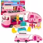 LEAN TOYS Travel Set Camper with Trailer Doll Furniture Accessories Pink