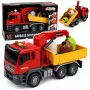 LEAN TOYS Truck Crane Garbage Sorting Containers Lights Sound Red