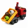 LEAN TOYS Truck Crane Garbage Sorting Containers Lights Sound Red