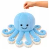 LEAN TOYS Plush Octopus Cuddly Toy with Elastic Tentacles Blue 50 cm