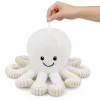 LEAN TOYS Plush Octopus Stuffed Animal with Elastic Tentacles, White, 50 cm