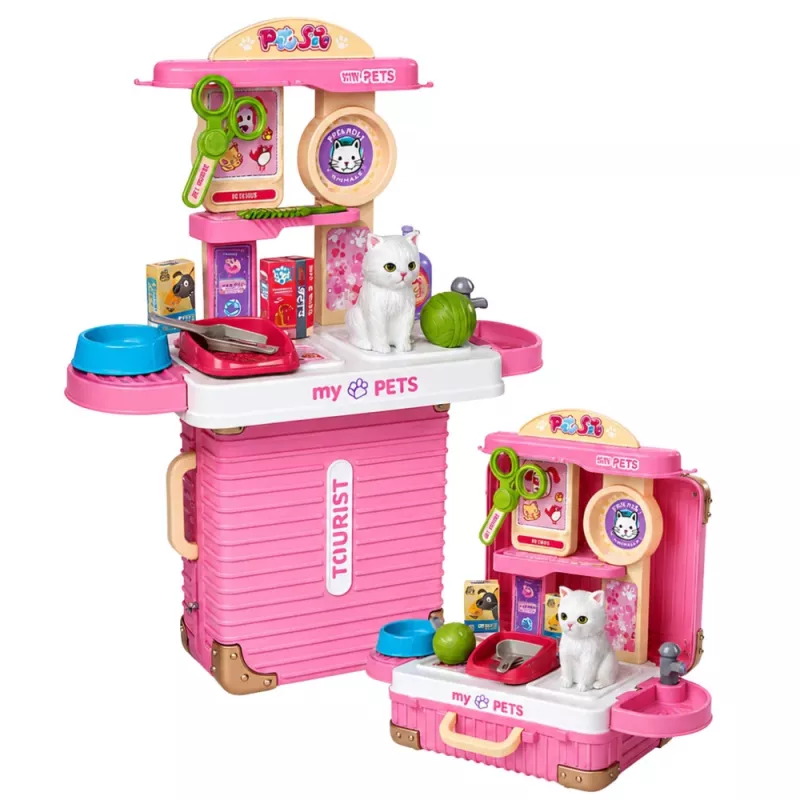 LEAN TOYS Veterinarian Suitcase Kitten Care Kit White Accessories