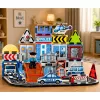 LEAN TOYS Magnetic Construction Blocks Police Base Vehicles Policeman 44 pcs