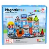LEAN TOYS Magnetic Construction Blocks Police Base Vehicles Policeman 44 pcs