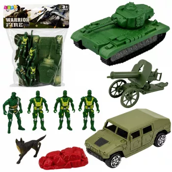 LEAN TOYS Military Set Soldiers Tank Vehicle Gun 13 pcs