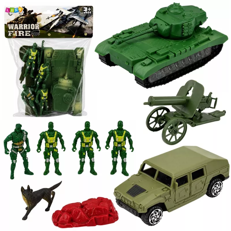 LEAN TOYS Military Set Soldiers Tank Vehicle Gun 13 pcs